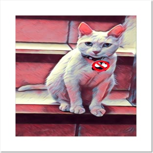 WHITE CAT PROTECTOR Posters and Art